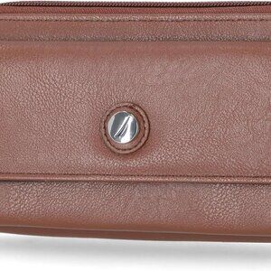 Women's Vegan Leather RFID Wallet Clutch Phone Organizer Multi-Card Earth